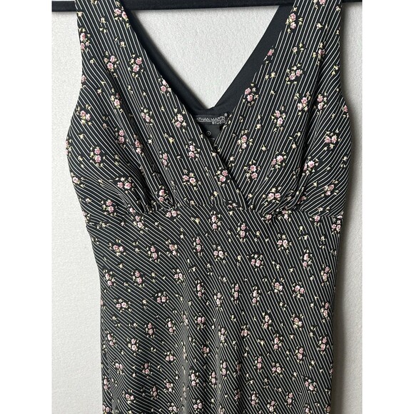 Vtg Jonathan Martin Y2K Asymmetric Midi Maxi Dress 12 Striped Roses Fairy Pinup - Picture 2 of 9